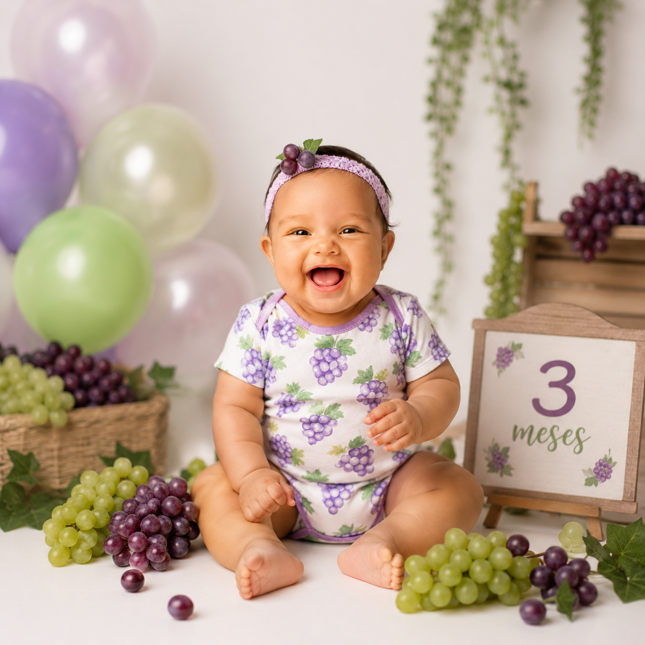Mêsversário criado com IA — bebê 3 meses